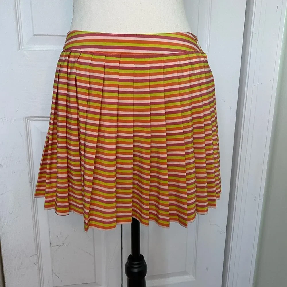 Y2K Lacoste Striped Accordion Skirt